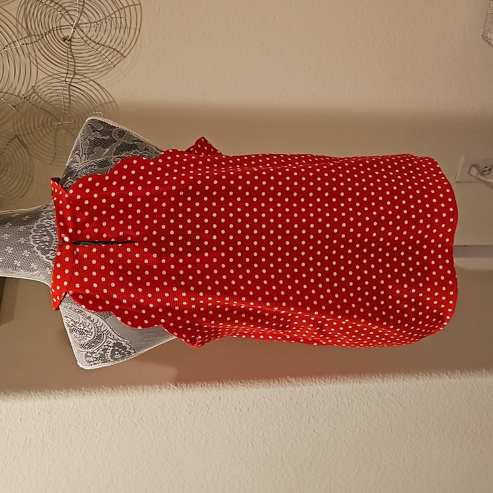 NWT Monteau Red and White Dot Tank Top size Medium - Picture 4 of 9